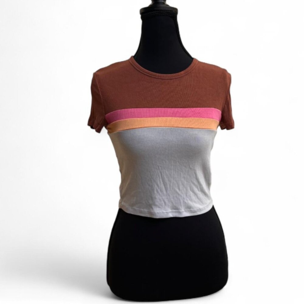 Aritzia Sunday Best Multicolored Cropped Tee Size S